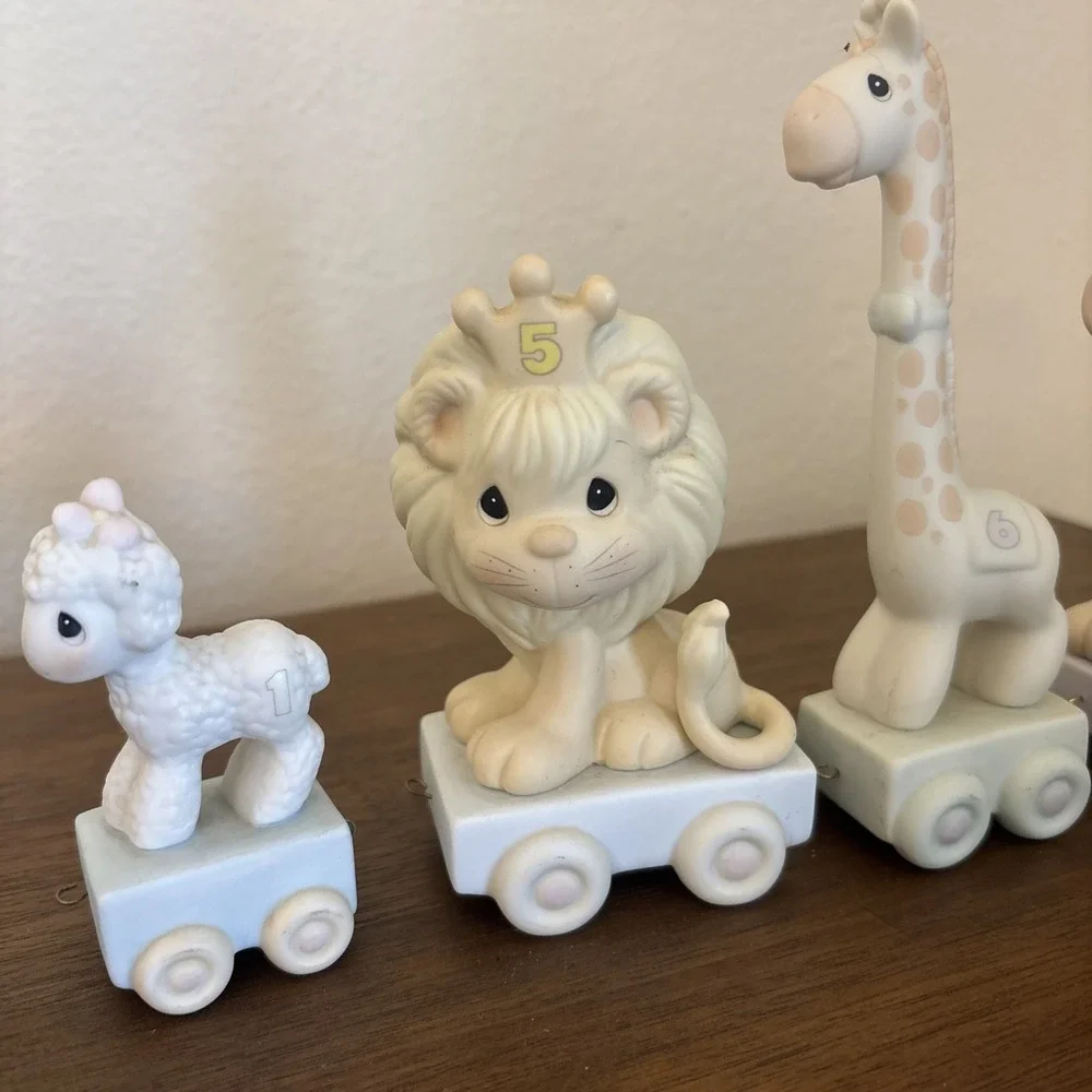Lot‎ of 4 Precious Moments Birthday Train Set, Age 1,5,6,7